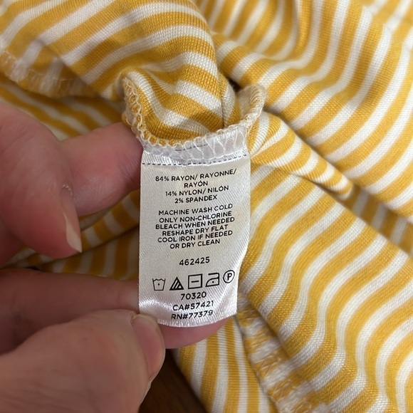 Ann Taylor Factory Bias Hem Tank Marigold Stripes Medium - Picture 9 of 9